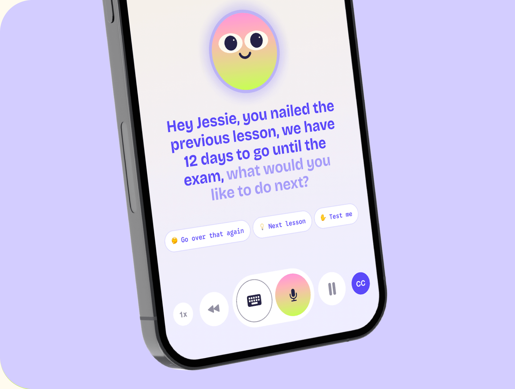 A MindMax lesson recap asking what the learner wants to do next